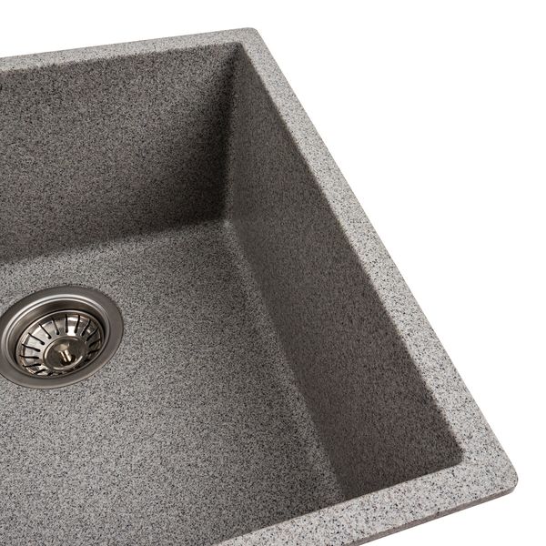 Гранітна мийка для кухні Platinum 4040 RUBA матовий сірий 41646 фото