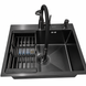 Комплект кухонной мойки Kraft NANO BLACK PVD HS60*45 Декор (3.0/1.0 мм)+Змішувач для кухні Kroner KRP Ersel - GRP03393BLK S4885 фото 6
