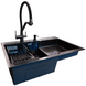 Комплект кухонної мийки Kraft HM&nbsp;NANO BLACK - 7848ALB&nbsp;PVD&nbsp;(3.0/1.0 мм) S3628 фото 2