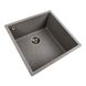 Гранітна мийка для кухні Platinum 4040 RUBA матовий сірий 41646 фото 2