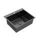 Комплект кухонная мойка Kroner Schwarze-6050HM PVD + смеситель Ersel - GRP03393BLK + дозатор Spender-026 CVS30071 фото 5