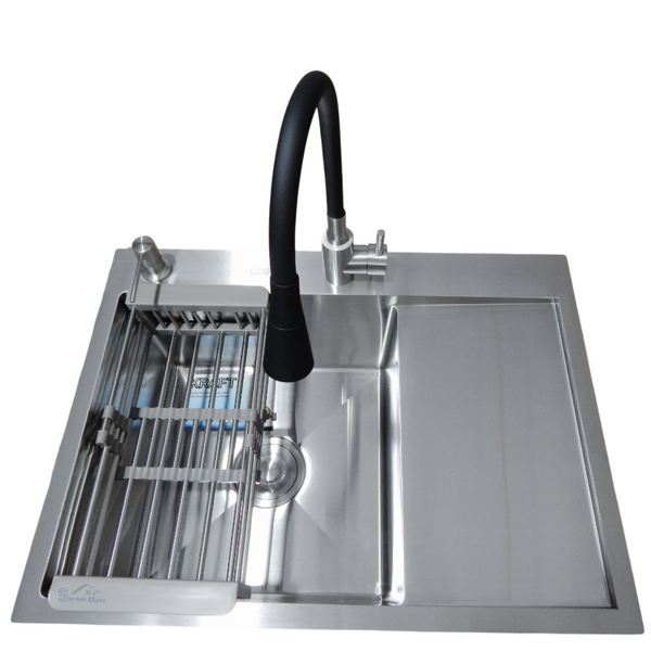 Комплект кухонной мойки Kraft Satin BRS 65х48 (3.0/1.0 мм) S4994 фото