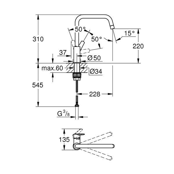 Смеситель для кухни Grohe QuickFix Start 304702430 CV032190 фото