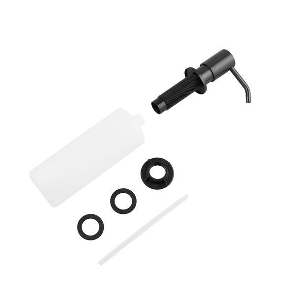 Комплект кухонна мийка Kroner Schwarze-6350HM PVD + змішувач Makon-GRP030-T + дозатор Spender-SCH049 CVS30075 фото