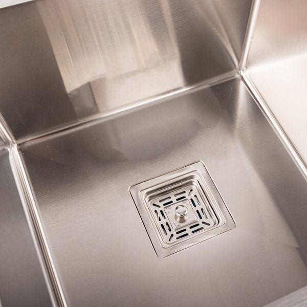 Кухонная мойка Platinum Handmade HDB 780х430х230 на две чаши (квадратный сифон, 3.0/1.0) 36731 фото