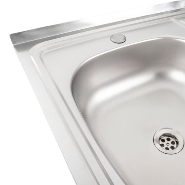 Кухонна мийка з нержавіючої сталі Platinum САТИН 6060 R (0,5/160 мм) 11610 фото