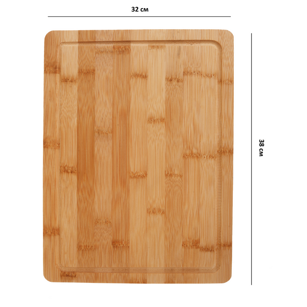 Кухонна дошка для нарізання обробна бамбукова Nett B-3832 1630056001 фото