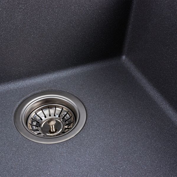 Гранітна мийка для кухні Platinum 4040 RUBA матовий сірий мусон 41647 фото