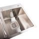 Кухонная мойка Platinum Handmade HDB 780х430х230 на две чаши (квадратный сифон, 3.0/1.0) 36731 фото 2