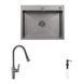 Комплект кухонна мийка Kroner Schwarze-6350HM PVD + змішувач Makon-GRP030-T + дозатор Spender-SCH049 CVS30075 фото 1