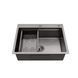 Комплект кухонна мийка Kroner Schwarze-6350HM PVD + змішувач Makon-GRP030-T + дозатор Spender-SCH049 CVS30075 фото 18