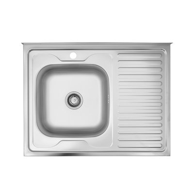 Кухонна мийка накладна Kroner KRP Dekor - 6080L (0.6 мм) CV022814 фото