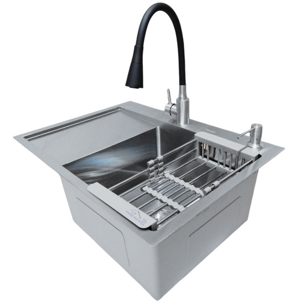 Комплект кухонної мийки Kraft Satin BRS 65х48 (3.0/1.0 мм) S4995 фото
