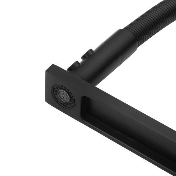 Змішувач латунний для кухні з гнучким виливом Pllen&oacute; Lazio BLK03 nero ST430003 фото
