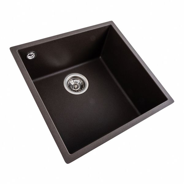 Гранітна мийка для кухні Platinum 4040 RUBA матова темна скеля 41648 фото