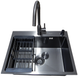 Комплект кухонной мойки Kraft NANO BLACK PVD HS54*48 (3.0/1.0 мм) декор S3730 фото 4