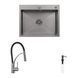 Комплект кухонная мойка Kroner Schwarze-6350HM PVD + смеситель Ersel-GRP03393BLK + дозатор Spender-SCH049 CVS30076 фото 1