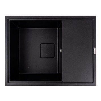 Гранітна кухонна мийка VALESO 6550 ESTERIS матова (чорний металік), R 55805 фото