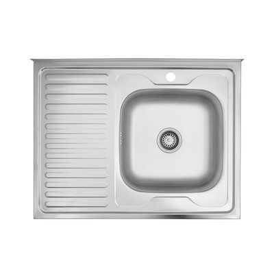 Кухонна мийка накладна Kroner KRP Dekor - 6080R (0.6 мм) CV022815 фото