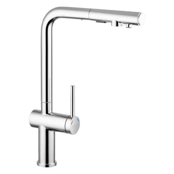 Комплект кухонної мийки Kraft Handmade HM5448 Satin Decor (3.0/1.0 мм) Змішувачі з висувним виливом S3731 фото