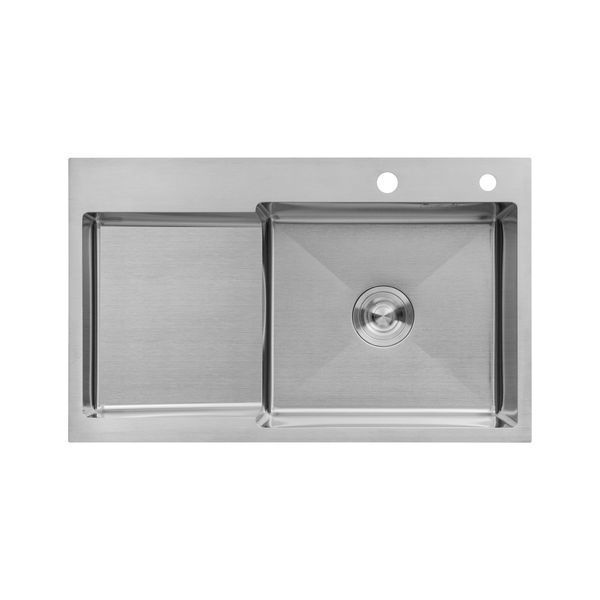 Комплект кухонная мойка Kroner Geb&uuml;rstet-7848RHM + смеситель Edelstahl Klassisch-ESG035 + дозатор Spender-016 CVS30078 фото