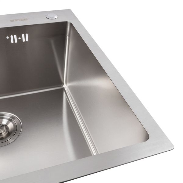 Кухонна мийка Platinum Handmade 500x500x220 (товщина 3,0/1,5 мм корзина та дозатор в комплекті) 23566 фото