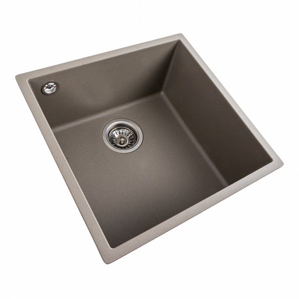 Гранітна мийка для кухні Platinum 4040 RUBA матовий титан 41649 фото