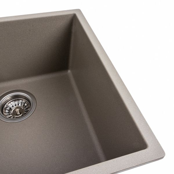 Гранітна мийка для кухні Platinum 4040 RUBA матовий титан 41649 фото