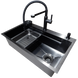 Комплект кухонної мийки Kraft HM 6845 NANO BLACK DECOR Графіт (3.0/1.0 мм) S3681 фото 9