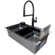 Комплект кухонної мийки Kraft HM 6845 NANO BLACK DECOR Графіт (3.0/1.0 мм) S3681 фото 4
