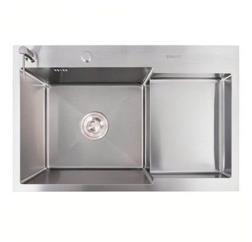 Кухонная мойка CM 78*50С L нержавейка с углубленной полкой VALESO Handmade (3,0/1,0) 42232 фото