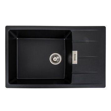 Гранітна мийка для кухні Platinum 7850 ROMA матова (чорна) 38761 фото