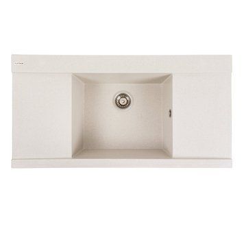 Гранитная мойка для кухни Platinum 9651 ATLAS матовая Белая в точку 41043 фото