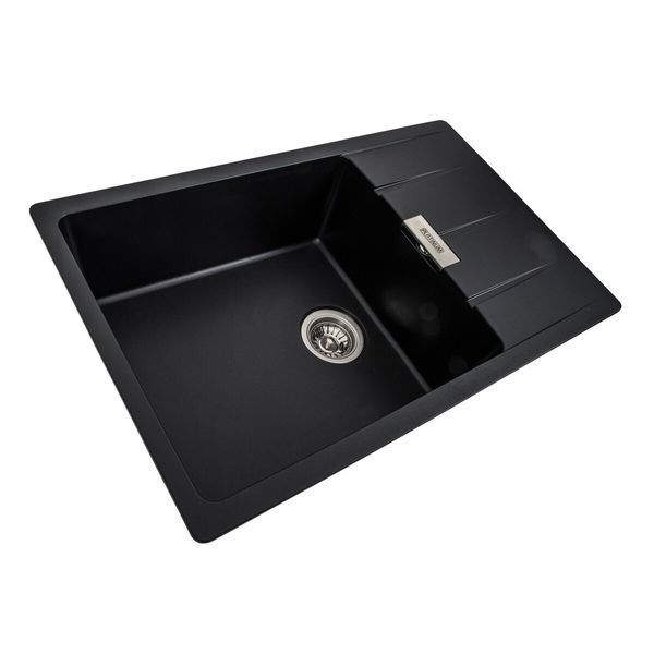 Гранитная мойка для кухни Platinum 7850 ROMA матовая (черная) 38761 фото
