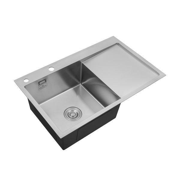 Комплект кухонна мойка Kroner Geb&uuml;rstet-7849LHM + смеситель Edelstahl Klassisch-ESG035 + дозатор Spender-016 CVS30079 фото