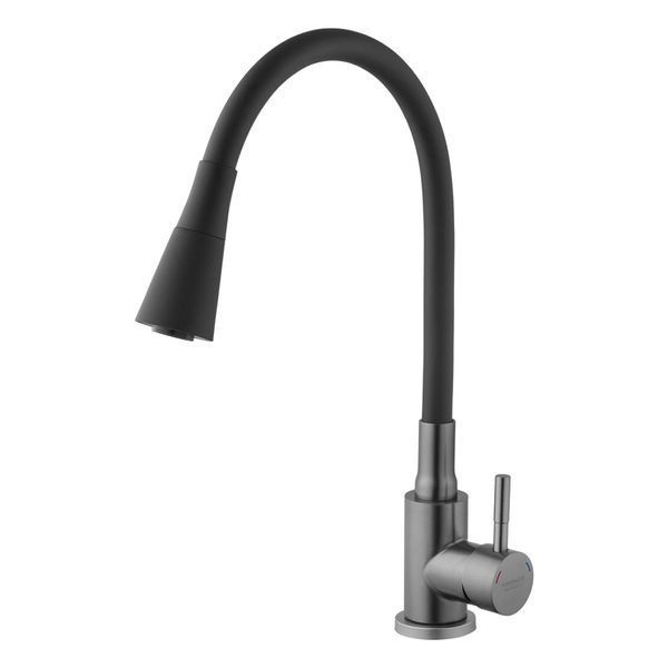 Комплект кухонної мийки Kroner KRP Schwarze - 78Х48RHM PVD (3.0/1.0 мм) S4947 фото