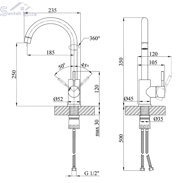 Комплект кухонної мийки KRP Geb&uuml;rstet-6350LHM S4647 фото