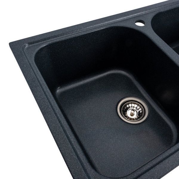 Гранитная мойка для кухни Platinum 7950 Equatoria матовая Антрацит 36387 фото