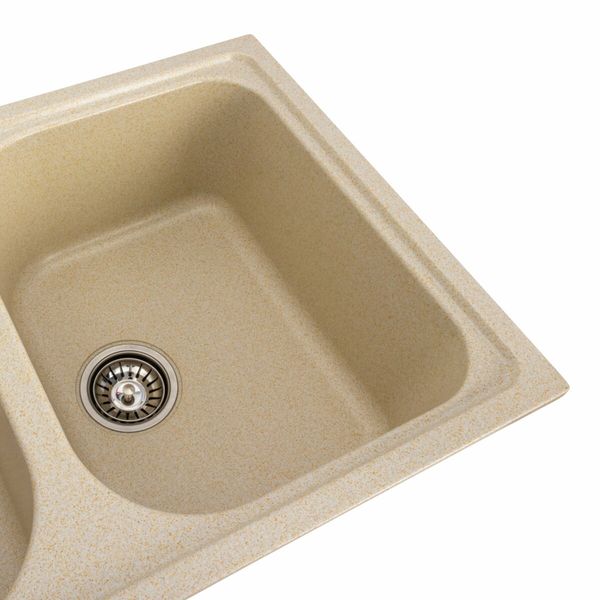 Гранітна мийка для кухні Platinum 7950 Equatoria глянець Пісок 36400 фото
