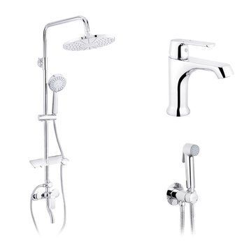 Набор 3 в 1 душевая система Kroner Armada-C064K + смеситель Armada-C010 + смеситель Bidet-C082 CVS30212 фото