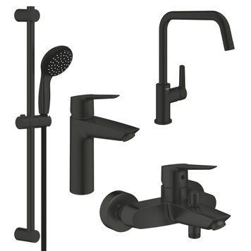 Набір змішувачів 4 в 1 для ванної кімнати та кухні Grohe QuickFix Start Black M-Size UA303301MK CV033954 фото
