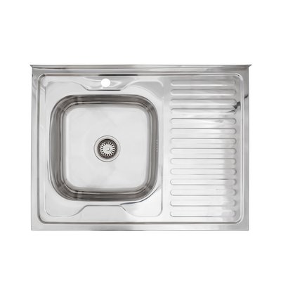 Кухонна мийка накладна Kroner KRP Polierte - 6080L (0.6 мм) CV022817 фото