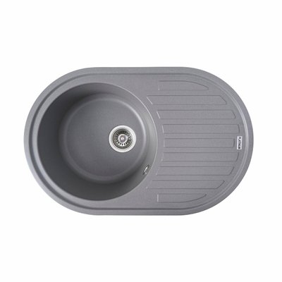 Гранітна мийка для кухні Platinum 7750 LIRA матова Сірий мусон 3375 фото