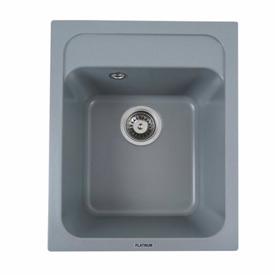 Гранітна мийка для кухні Platinum 4050 KORRADO матова Сірий металік 3548 фото