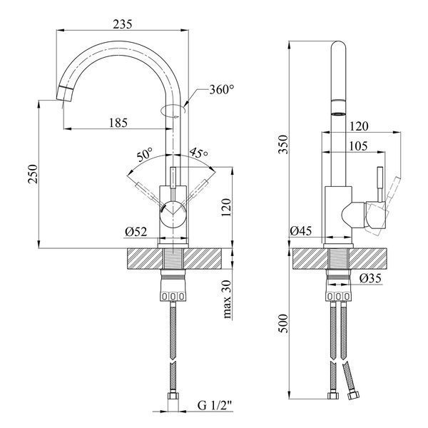 Комплект кухонна мойка Kroner Geb&uuml;rstet-7848LHM + смеситель Edelstahl Klassisch-ESG035 + дозатор Spender-016 CVS30080 фото