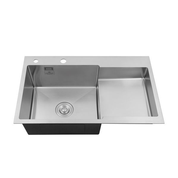 Комплект кухонна мойка Kroner Geb&uuml;rstet-7848LHM + смеситель Edelstahl Klassisch-ESG035 + дозатор Spender-016 CVS30080 фото