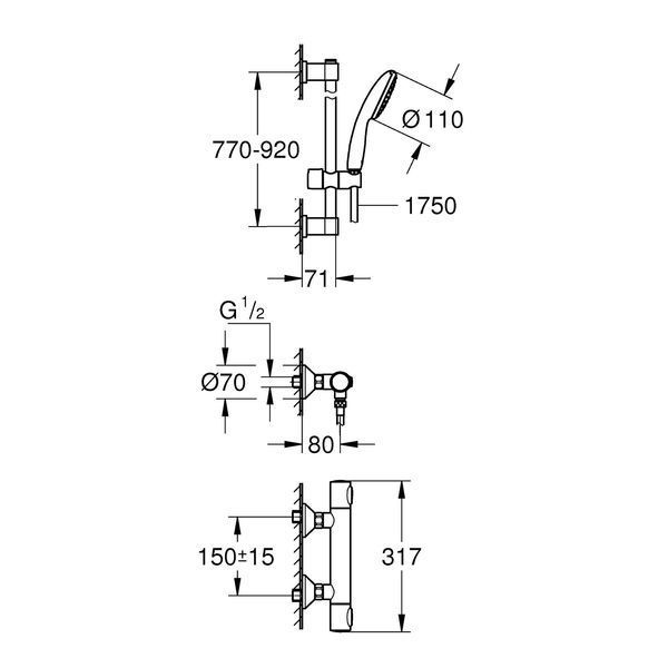 Змішувач термостатичний для душу Grohe QuickFix Precision Flow 34805001 CV033296 фото