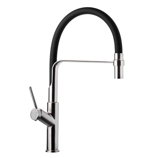 Смеситель для кухни с гибким изливом Pllen&oacute; Lazio BLK01 nichel spazzolato ST430001 фото