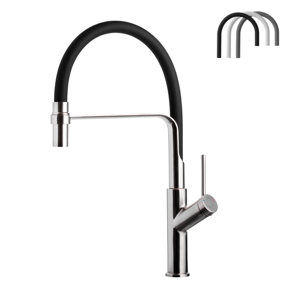 Смеситель для кухни с гибким изливом Pllen&oacute; Lazio BLK01 nichel spazzolato ST430001 фото