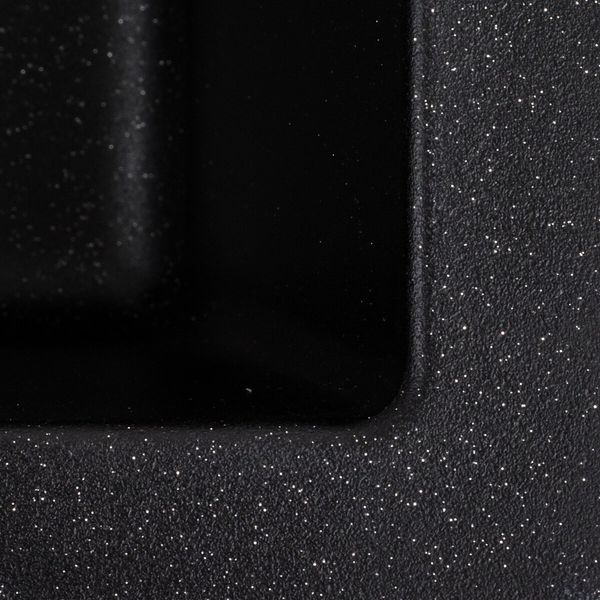 Гранітна мийка для кухні Platinum 4040 RUBA матовий чорний металік 41651 фото